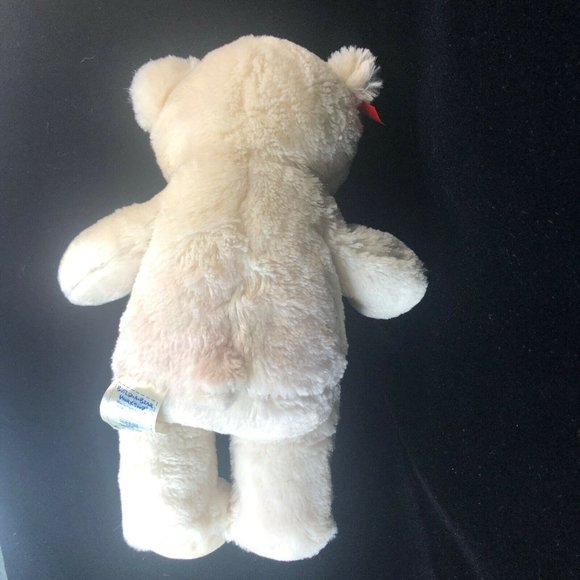 Build A Bear Polar Bear Plush White Cream Brown Nose 14” Stuffed Animal Toy Bow - Picture 5 of 9